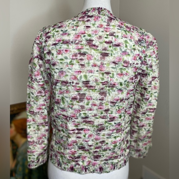 Dolce & Gabbana Silk Printed Rouged Floral Jacket Pink White sz 40 - Picture 12 of 12